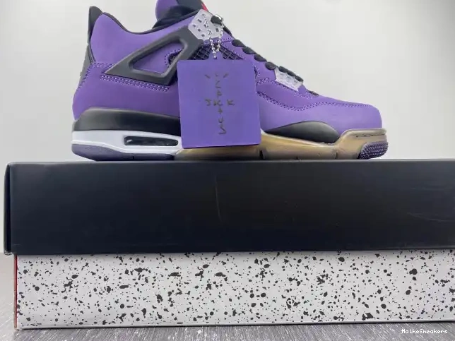 MaikeSneakers Scott Purple Retro Jordan (Friends Family) 4 766296 and Travis LN4 0622